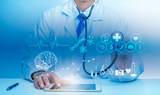 Digital health and wellness in the United States showing telehealth, AI in healthcare, wearable devices, and modern medical technology in 2026
