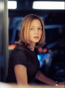 Jodie Foster in a powerful film role, legendary actress known for fearless performances